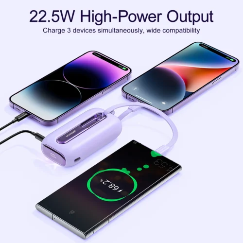 ⁦JOYROOM JR-L012 22.5W mini Power Bank 10000mAh with Dual Cables⁩ - الصورة ⁦2⁩