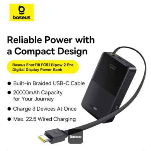 ⁦Baseus EnerFill Bipow2 Pro 20000mAh Power Bank⁩ - الصورة ⁦7⁩