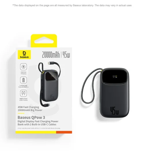 ⁦Baseus Qpow 3 Digital Display Fast Charging Power Bank⁩ - الصورة ⁦2⁩