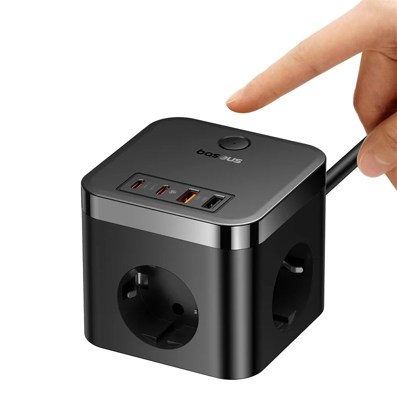 ⁦Baseus PowerCombo Cube 7‑Ports Power Strip 30W⁩ - الصورة ⁦1⁩
