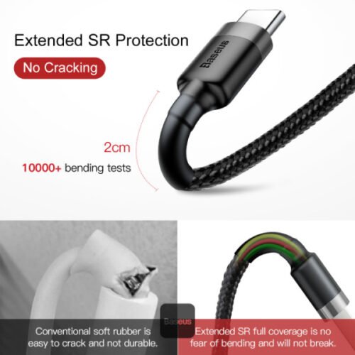 ⁦Baseus Silky Fast Charging USB‑A to USB‑C⁩ - الصورة ⁦5⁩