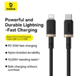 ⁦Baseus Dura Charging Cable USB-C to Lightning 20W⁩ - الصورة ⁦3⁩